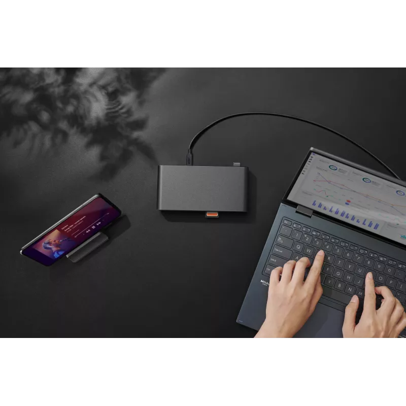 Dock ASUS Triple Display USB-C Duo DC301 com fios preto