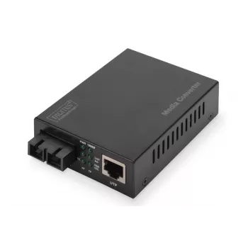 DIGITUS DN-82120-1 conversor de meios Gigabit, multimodo, de 10/100/1000Base-T para 1000Base-SX, RJ45 / SC, 850 nm, até 0,5 km