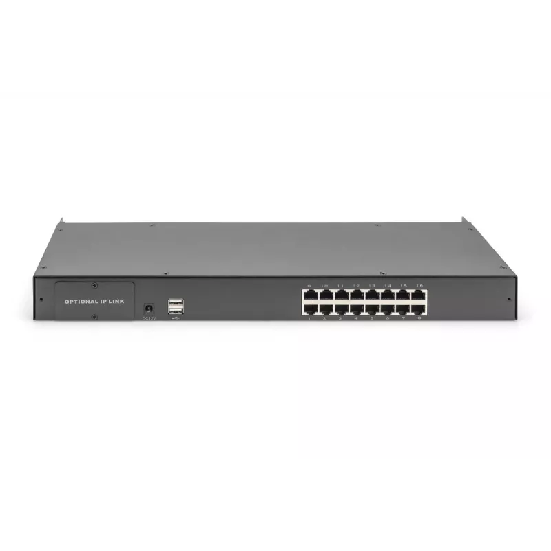 Comutador KVM modular Cat5 DIGITUS 16 portas para consola KVM modular