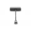 Adaptador DIGITUS USB-C - mini DP + VGA, 20 cm 4K/30Hz, Prateado, caixa de alumínio