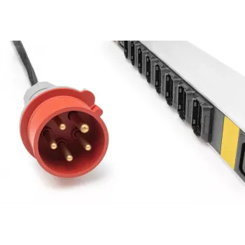 DIGITUS IT BASIC PDU. 3PH. 16A. 24 x C13. 3 x C19 Vertical. Cabo de 3m. Ficha IEC309 3Ph-16A