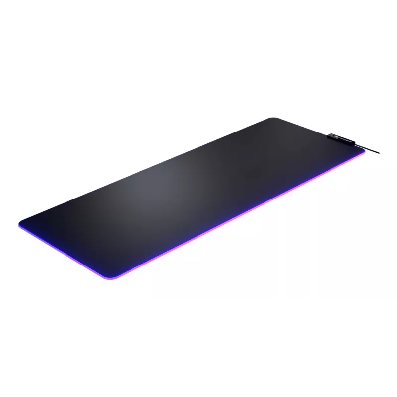 Tapete de rato para gaming COUGAR NEON X, ARGB, 800x300, Preto, Monocromático, Tecido, Borracha, Vários, Base antiderrapante, Tapete de rato para gaming