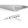 Hub DIGITUS 3 Portas USB 3.0 Type-C com Gigabit Ethernet 3x USB A/F, 1xUSB C/M, 1x RJ45 LAN