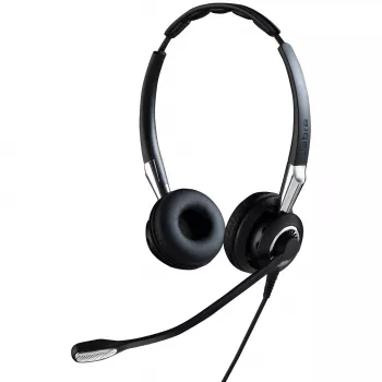 Jabra BIZ 2400 II Duo, Com fios, Escritório/Callcenter, 77 g, Headset, Preto, Prateado