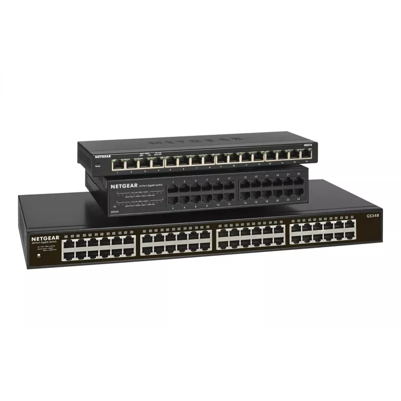 NETGEAR GS348 Não gerido Gigabit Ethernet (10/100/1000) 1U Preto