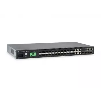 Comutador de fibra LevelOne KILBY 28 portas L3 Lite Gerido Gigabit, 4 x 10GbE SFP+, 4 x Gigabit SFP/RJ45 Combo