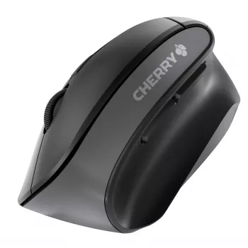 CHERRY MW 4500 rato sem fios de 45 graus, preto, USB, destro, design vertical, ótico, RF Wireless, 1200 DPI, preto