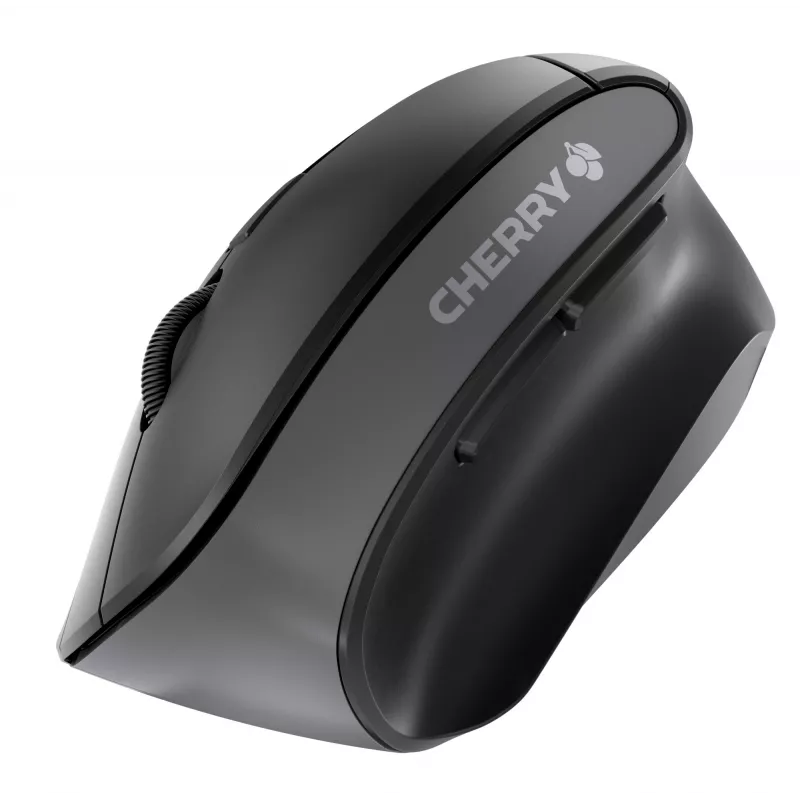 CHERRY MW 4500 rato sem fios de 45 graus, preto, USB, destro, design vertical, ótico, RF Wireless, 1200 DPI, preto