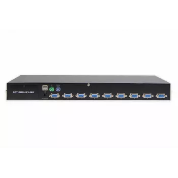 DIGITUS USB-PS/2 Combo-KVM Switch 8 portas com slot para módulo IP