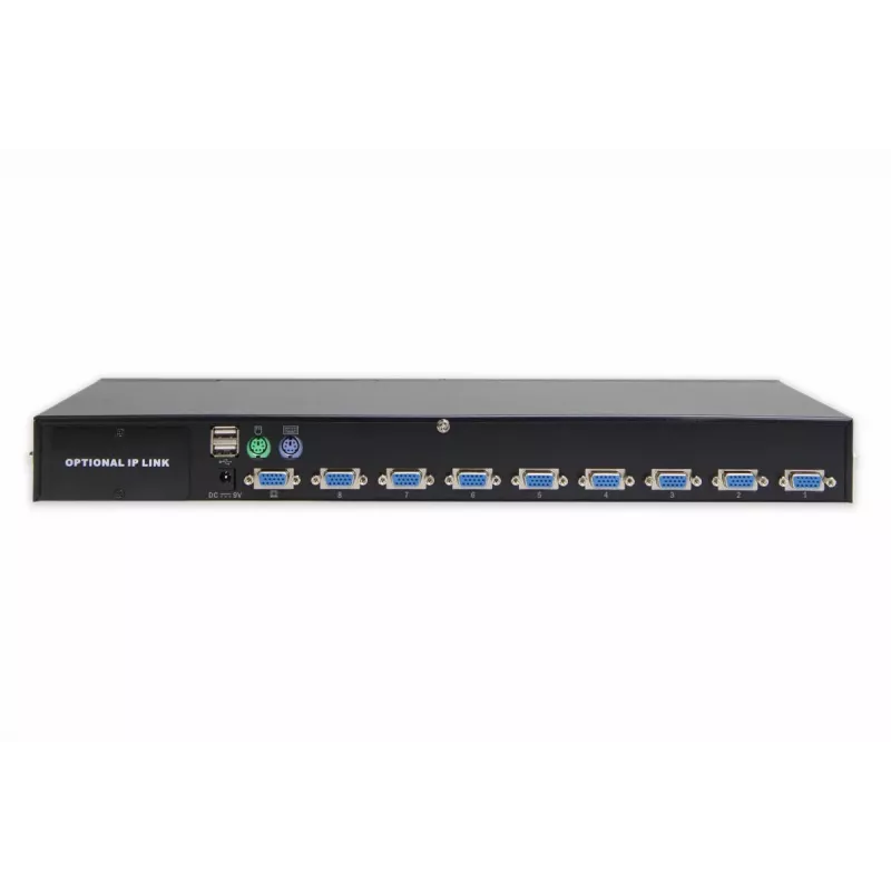 DIGITUS USB-PS/2 Combo-KVM Switch 8 portas com slot para módulo IP