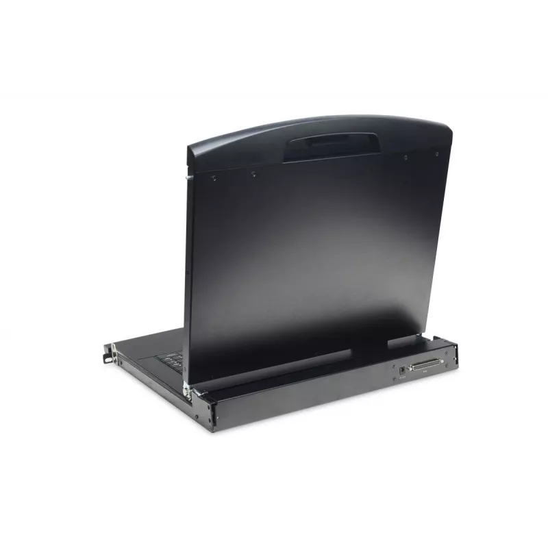 Consola TFT modular DIGITUS de 43,2 cm (17 polegadas) com KVM de 1 porta, RAL 9005 preto Qwertzu alemão
