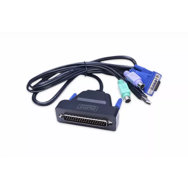 Consola TFT modular DIGITUS de 48,3 cm (19 polegadas) com KVM de 1 porta, RAL 9005 preto - Qwertzu alemão