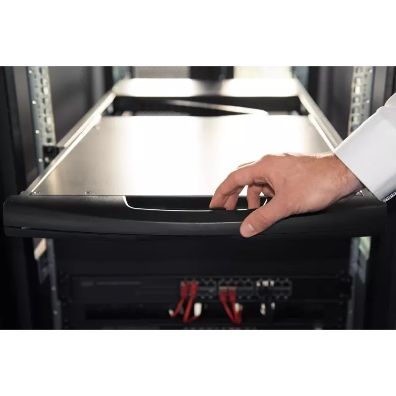 Consola TFT modular DIGITUS de 48,3 cm (19 polegadas) com KVM de 8 portas, RAL 9005 preto - Qwertzu alemão