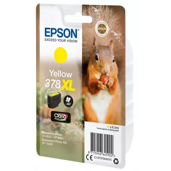 Epson Squirrel embalagem individual amarelo 378XL Claria Photo HD tinta, alta (XL) autonomia, amarelo, tinta pigmentada, 9,3 ml, 1 unid., 830 páginas