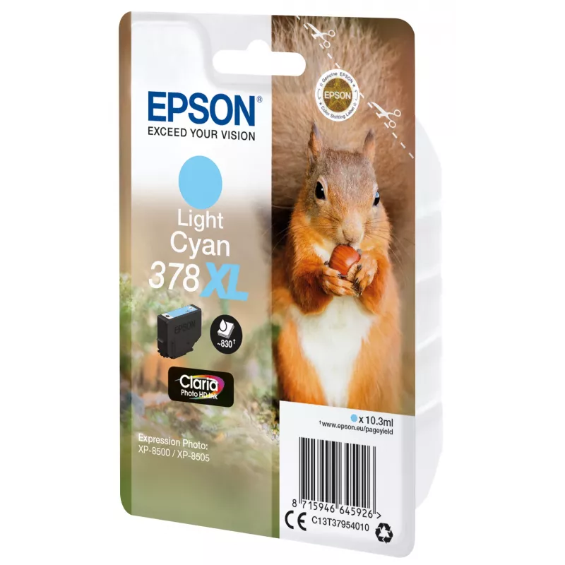 Epson Squirrel embalagem individual ciano claro 378XL Claria Photo HD tinta