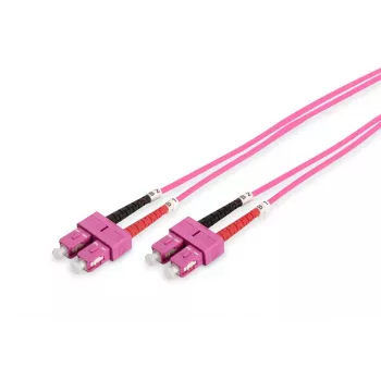 DIGITUS cabo de patch de fibra ótica, SC a SC multimodo OM4 - 50/125 µ, duplex, cor RAL4003 comprimento 2 m