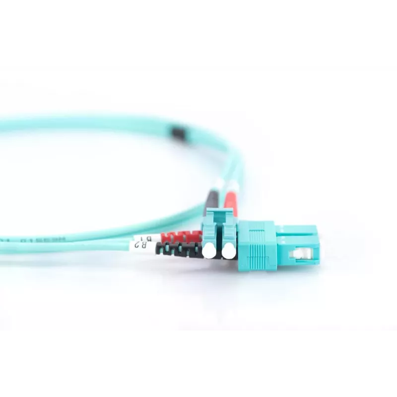 DIGITUS cabo de patch de fibra ótica, LC a SC multimodo 50/125 µ, duplex comprimento 10 m classe OM3