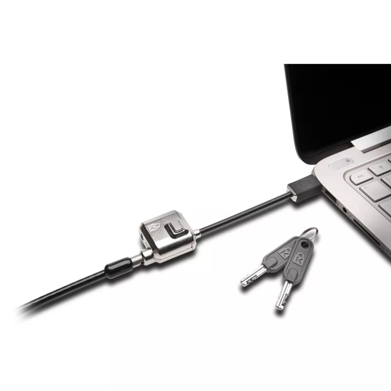 Kensington MiniSaver Mobile Keyed Lock, 1,8 m, Kensington, chave, chave plana, aço carbono, preto