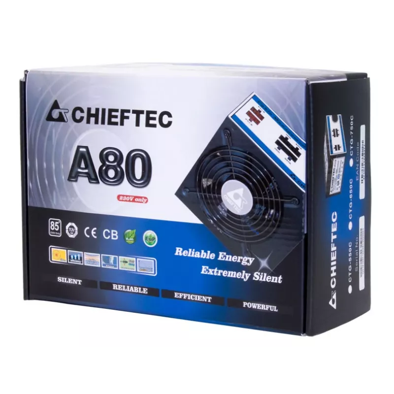 Chieftec CTG-550C fonte de alimentação 550 W 20+4 pinos ATX ATX preto
