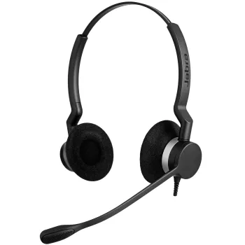 Jabra BIZ 2300 Duo, USB, UC, com fios, escritório/call center, 150 - 4500 Hz, 65 g, headset, preto