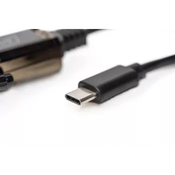 Conversor DIGITUS USB Type-C 2.0 para série, DSUB 9M cabo 1m