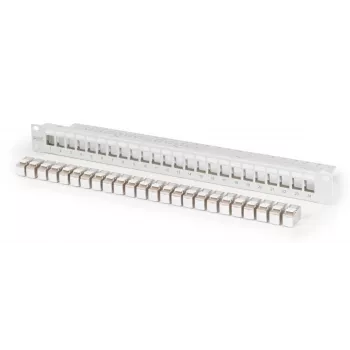 Patch panel modular DIGITUS - blindado com 24x DN-93615 24 portas 1U para rack cinzento RAL 7035