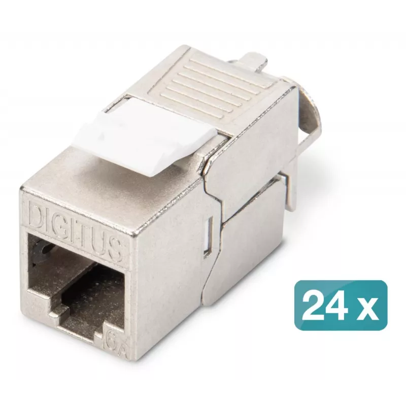 Patch panel modular DIGITUS - blindado com 24x DN-93615 24 portas 1U para rack cinzento RAL 7035