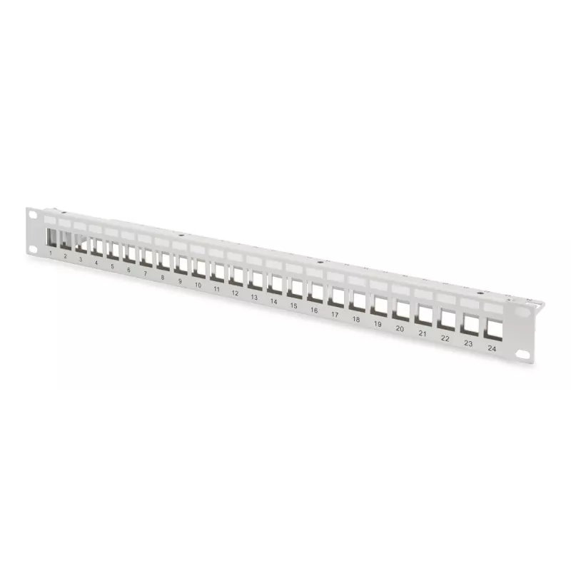 Patch panel modular DIGITUS - blindado com 24x DN-93615 24 portas 1U para rack cinzento RAL 7035