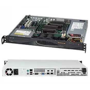 Supermicro SuperChassis 512F-350B1 (SC512F) chassis de servidor rack 1U, ATX, 350 W, 2 baías de 3,5 polegadas, preto