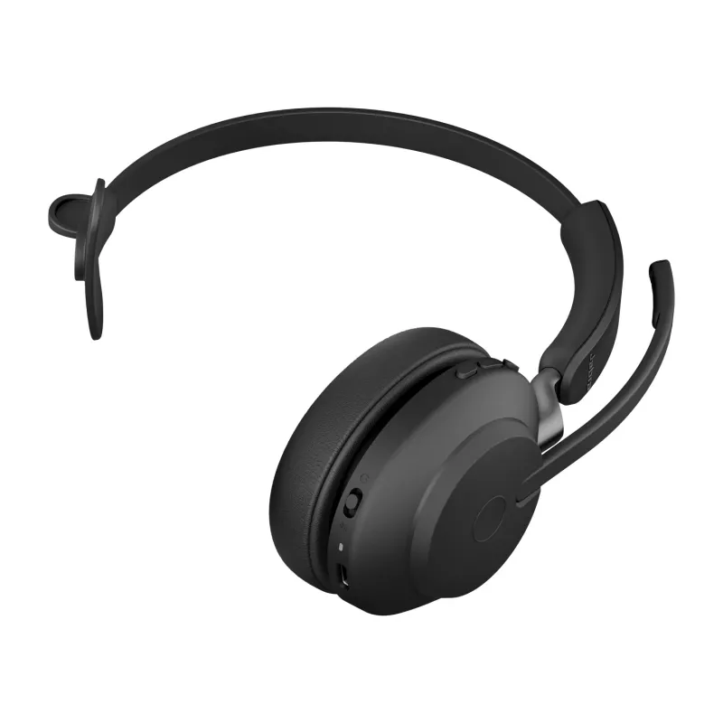Jabra Evolve2 65 USB-C UC Mono - preto, sem fios, escritório/call center, 20 - 20000 Hz, 99,2 g, headset, preto