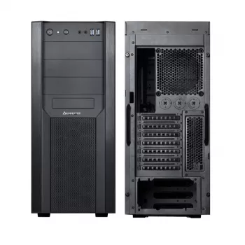 Caixa de PC CHIEFTEC CW-01B-OP torre preta — SPCC, 7×3,5 polegadas baías, 7×2,5 polegadas baías, 3×5,25 polegadas baías, até 410 mm GPU