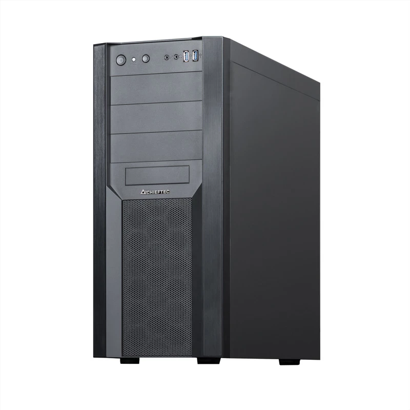 Caixa de PC CHIEFTEC CW-01B-OP torre preta — SPCC, 7×3,5 polegadas baías, 7×2,5 polegadas baías, 3×5,25 polegadas baías, até 410 mm GPU