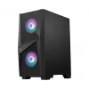 MSI MAG FORGE 100R caixa gaming Mid Tower, ATX/mATX/Mini-ITX, vidro temperado, 2 ventoinhas ARGB de 120 mm, preta