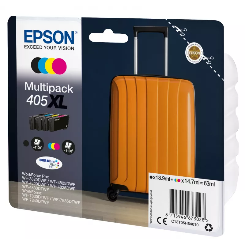 Epson 405XL DURABrite Ultra tinteiro 1 unid. original alta capacidade (XL) preto, ciano, magenta, amarelo
