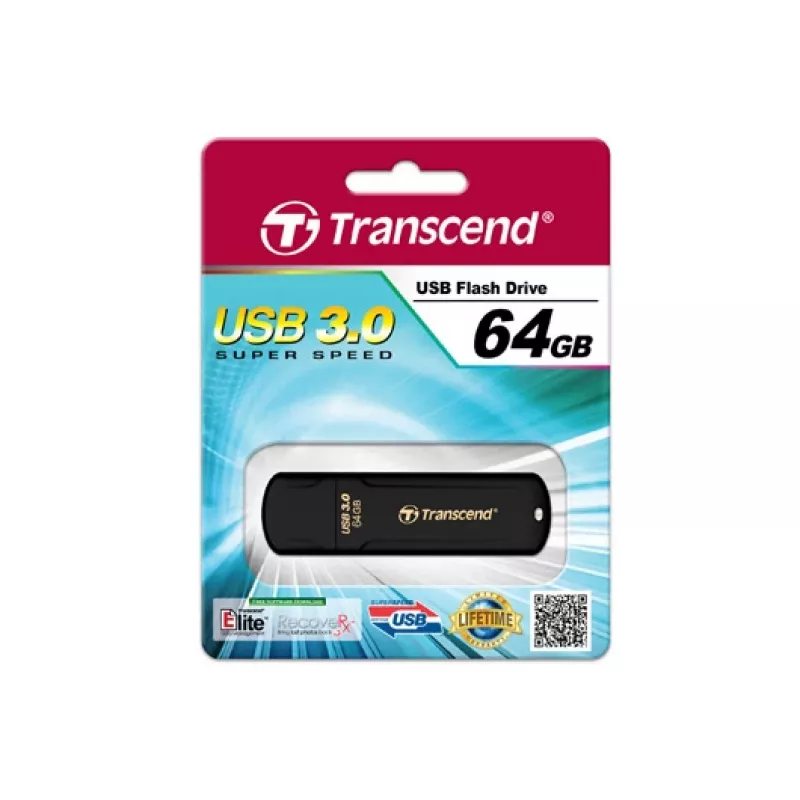 TRANSCEND JetFlash 700 - 64 GB Pen USB - USB 3.0 - Preto