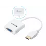 Sandberg Conversor HDMI para VGA, VGA (D-Sub), HDMI tipo A (Standard), Macho, Fêmea, Branco, RoHS