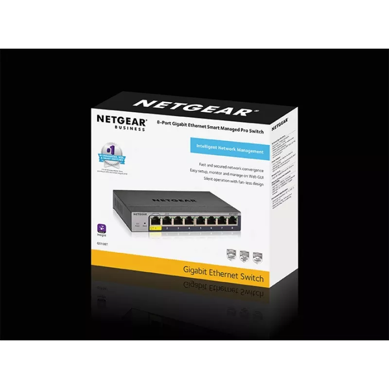 NETGEAR GS108Tv3 Gerido L2 Gigabit Ethernet (10/100/1000) Cinzento