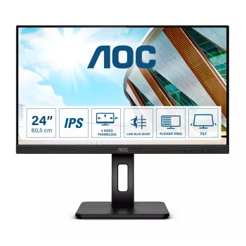 Monitor AOC P2 Q24P2Q 60,5 cm (23,8 polegadas) 2560 x 1440 píxeis Quad HD LED Preto
