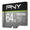 Micro-SD PNY Pro Elite 64 GB Class 10 UHS-I U3 A1 V30 com adaptador SD