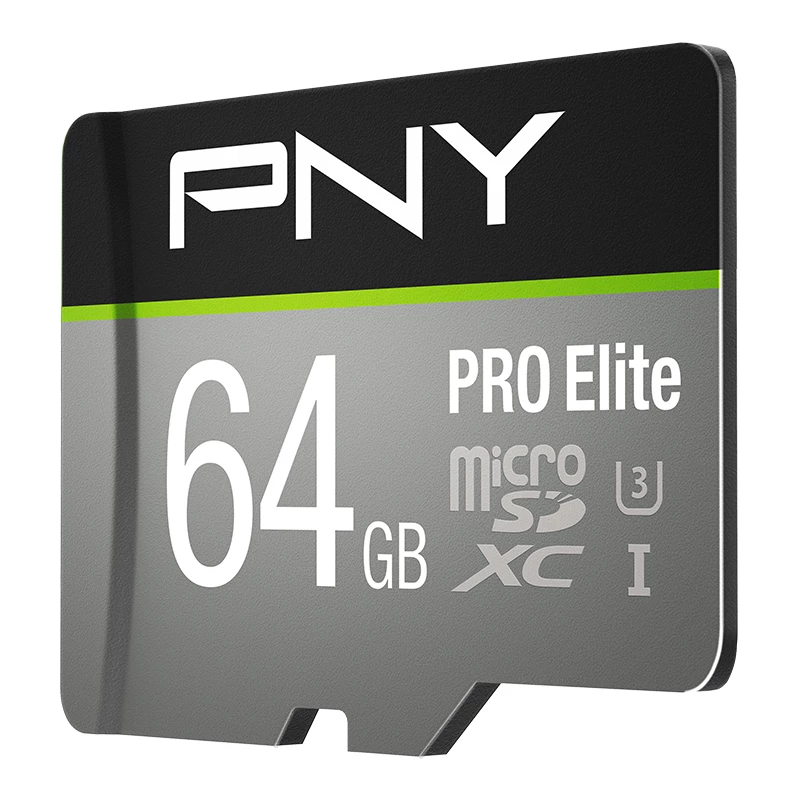 Micro-SD PNY Pro Elite 64 GB Class 10 UHS-I U3 A1 V30 com adaptador SD