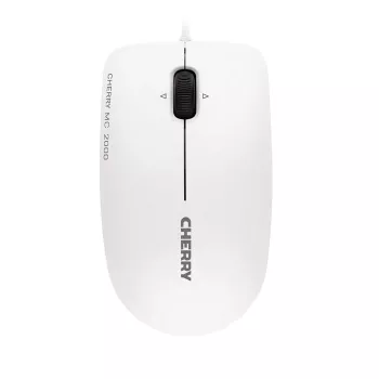 Rato com fios CHERRY MC 2000 com roda inclinável, Cinzento claro, USB, ambidestro, LED IR, USB Type-A, 1600 DPI, Cinzento