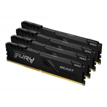 Kingston Technology FURY Beast 128GB 3200MT/s DDR4 CL16 DIMM (Kit de 4) Preto