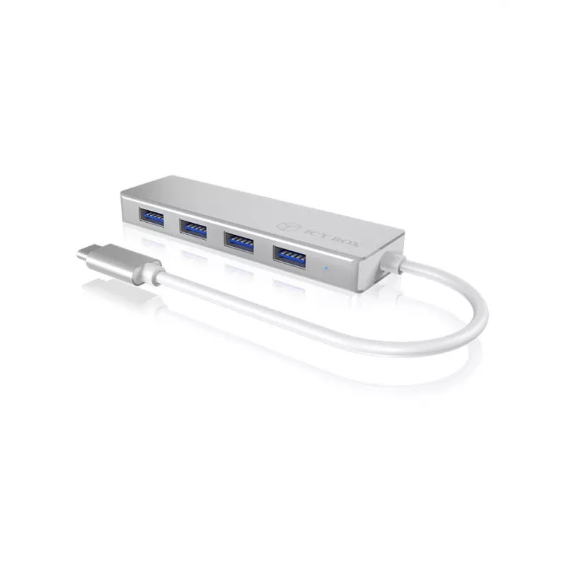 ICY BOX IB-HUB1425-C3 USB 3.2 Gen 1 (3.1 Gen 1) Type-C 5000 Mbit/s prateado