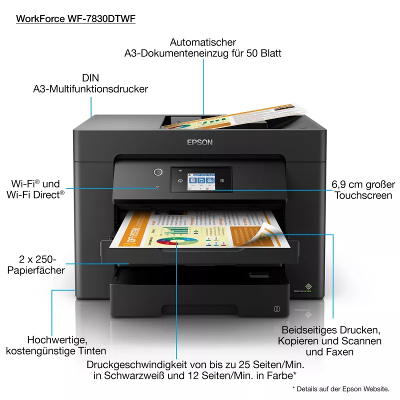Epson WorkForce WF-7830DTWF jato de tinta A3 4800 x 2400 DPI Wi-Fi