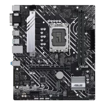 Placa-mãe ASUS PRIME H610M-A D4-CSM, Intel H610, LGA 1700, micro ATX, DDR4, 2x DIMM, 64GB, 2x M.2, 4x SATA III, HDMI 2.1, DP 1.4