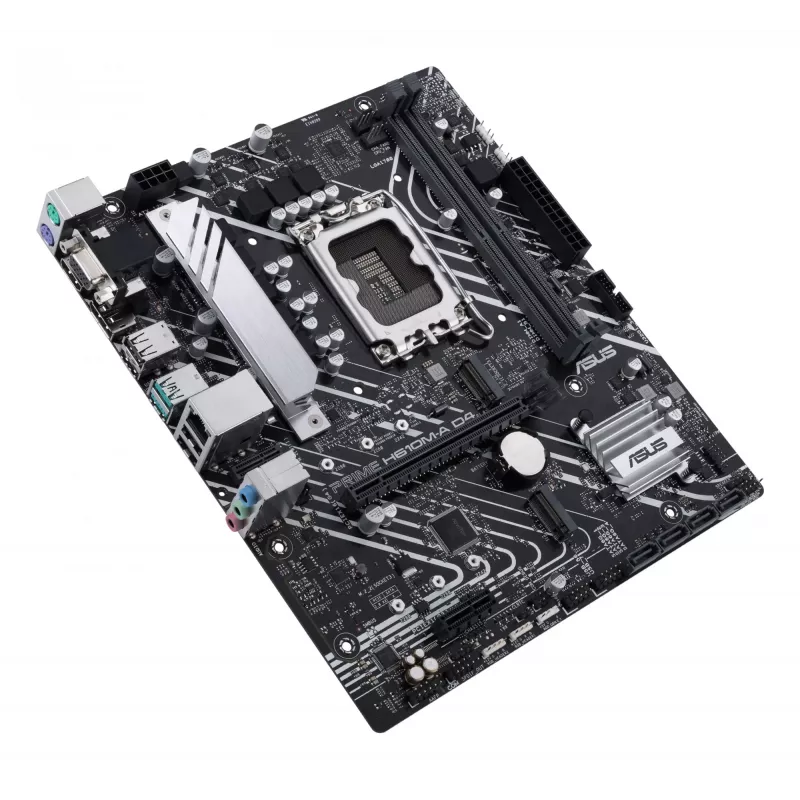 ASUS PRIME H610M-A D4-CSM placa-mãe, Intel H610, LGA 1700, micro ATX, 2x DDR4 DIMM, máx. 64 GB, 2x M.2, 4x SATA III, HDMI, DisplayPort, VGA, Gigabit LAN