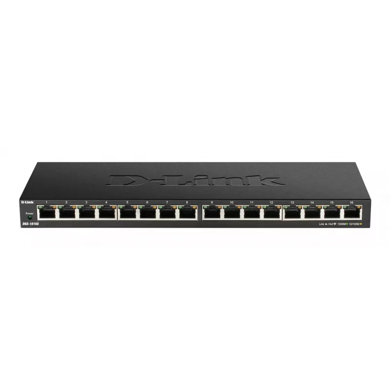 D-Link DGS-1016S Gigabit Ethernet não gerido (10/100/1000) preto