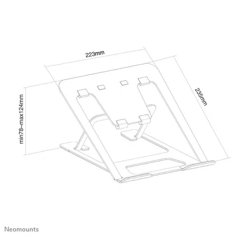 Suporte para portátil Neomounts NSLS085preto 10-17 polegadas – dobrável – compacto – universal