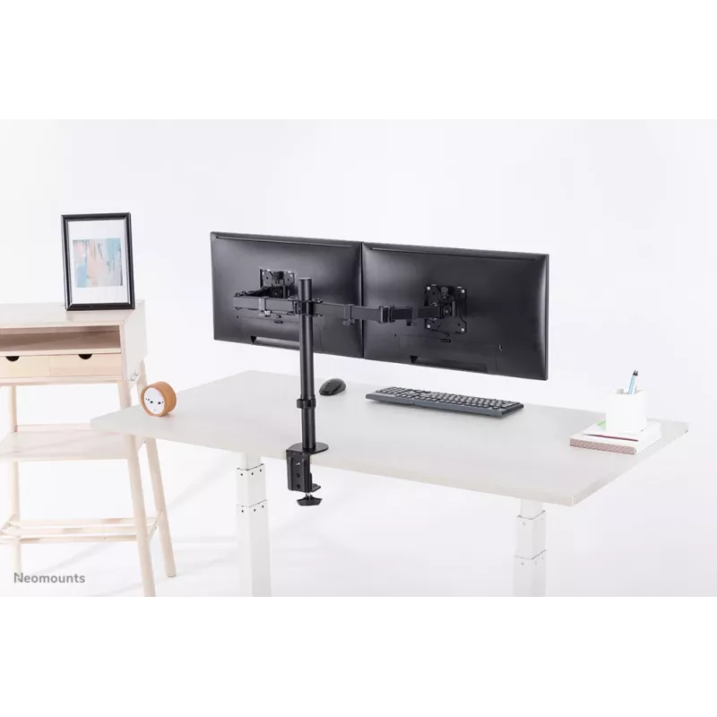 Braço para monitor Neomounts FPMA-D550Dpreto 10-32 polegadas, fixação por grampo/passagem na mesa, 8 kg, 25,4 cm (10 polegadas), 81,3 cm (32 polegadas), 100 x 100 mm, preto