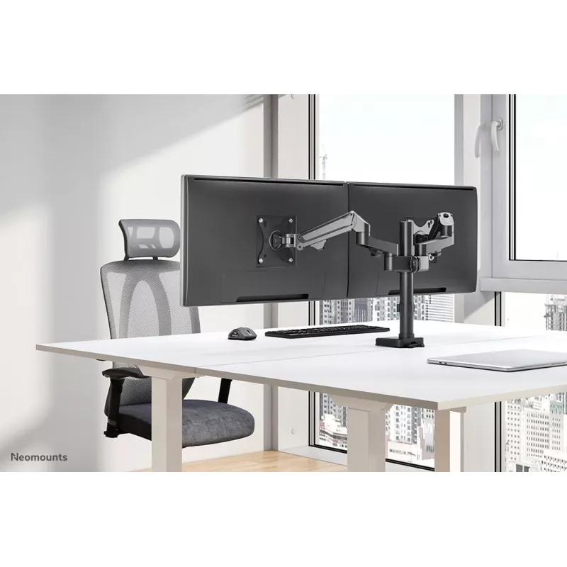 Suporte para monitor Neomounts DS70-750BL2 17-27 polegadas - mola a gás, grampo/passagem na mesa, 7 kg, 43,2 cm (17 polegadas), 68,6 cm (27 polegadas), 100 x 100 mm, preto
